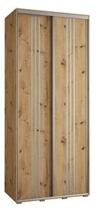 Szafa przesuwna wysoka Davos 6 120, gł. 60 cm artisan + artisan + srebrny