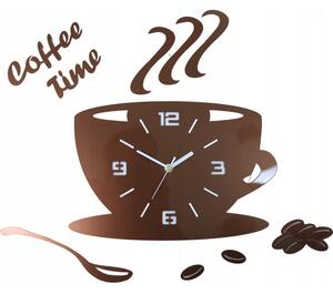 Zegar Ścienny w Kształcie Filiżanki Coffe Time 3D Copper Okrągły Kwarcowy