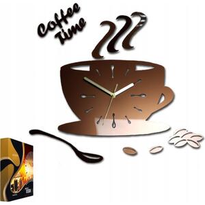 Zegar Ścienny w Kształcie Filiżanki Coffe Time Metalic copper Okrągły
