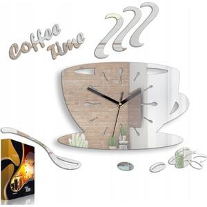 Zegar Ścienny w Kształcie Filiżanki Akrylowy Coffe Time Mirror Okrągły