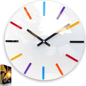 Zegar ścienny w stylu nowoczesnym akrylowy colorfull white okrągły kwarcowy