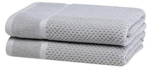 Zestaw 2 szt. ręczników kąpielowych frotte MODENA szary 70 x 140 cm