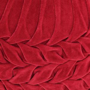 Czerwona welurowa pufa tapicerowana - Sativ