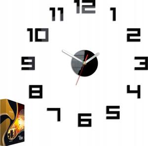 Zegar ścienny w stylu nowoczesnym akrylowy digit black okrągły kwarcowy