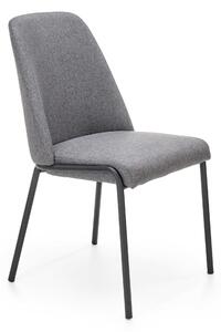Krzesło do jadalni tapicerowane szarą tkaniną K476
