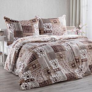 Pościel z mikropluszu PATCHWORK beżowa
