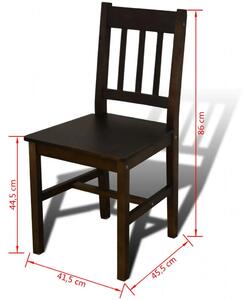 Ciemnobrązowy zestaw stół i 4 krzesła – Ellen