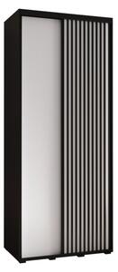 Szafa przesuwna wysoka Lanko 1 110, gł. 45 cm czarny + biały + czarny