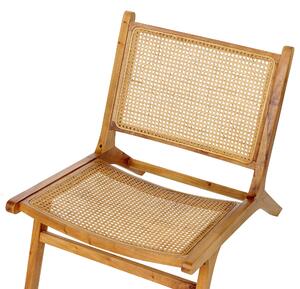 Krzesło ozdobne drewniane mahoniowe boho rattanowa plecionka naturalne Middletown Beliani