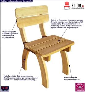 Zestaw drewnianych krzeseł ogrodowych - Darco