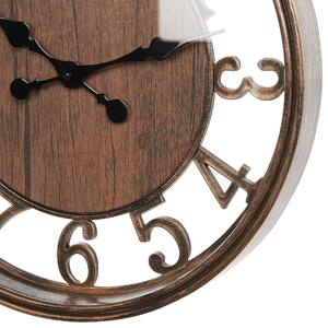 Tradycyjny zegar wiszący dekoracja z numerami plastikowy ø 52 cm brązowy Alcoba Beliani