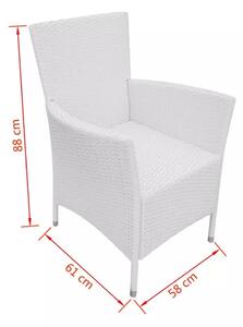 Zestaw 6 kremowych krzeseł do ogrodu – Edis 4X