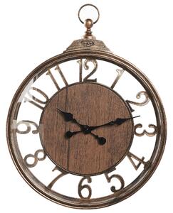 Tradycyjny zegar wiszący dekoracja z numerami plastikowy ø 52 cm brązowy Alcoba Beliani