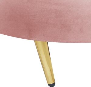 Sofa welurowa zaokrąglona w stylu glamour złote pastelowy róż Savar Beliani