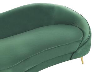 Sofa welurowa zaokrąglona w stylu glamour złote zielona szmaragdowa Savar Beliani