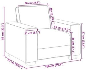 Sofa fotel brązowy 100x77x82 cm tkanina