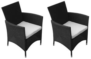 Komplet czarnych krzeseł ogrodowych - Galippe