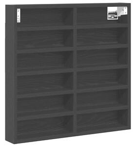 Witryna czarny dąb 60 x 8,5 x 58 cm materiał drewnopochodny