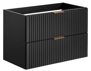 Czarna szafka pod umywalkę z szufladami - Iconic 3X 80 cm