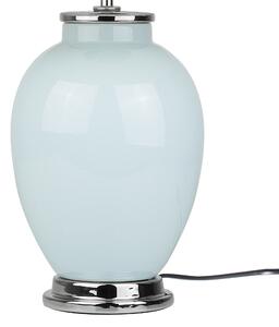 Lampa stołowa ceramiczna podstawa lampa nocna z abażurem niebieska Brenta Beliani