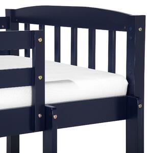 Łóżko piętrowe 90 x 200 cm drewno sosnowe niebieskie do pokoju dziecięcego Revin Beliani