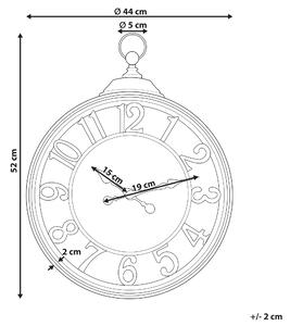 Zegar ścienny wiszący ø 52 cm metalowa rama arabskie numery czarny Alloza Beliani