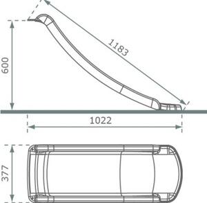Zjeżdżalnia ogrodowa ślizg ok. 1,2m HDPE Czerwona