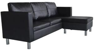 Czarna elegancka sofa 3-osobowa – Javris
