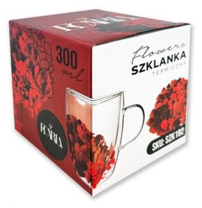 Szklanka termiczna z kwiatami w środku 300ML 1szt SZK192