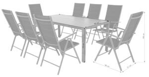Zestaw mebli ogrodowych HOME & GARDEN Ibiza 592950 Szaro-czarny