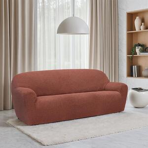 Super streczowe pokrowce RUBINIA ceglaste kanapa dwuosobowa (sz. 140 - 180 cm)
