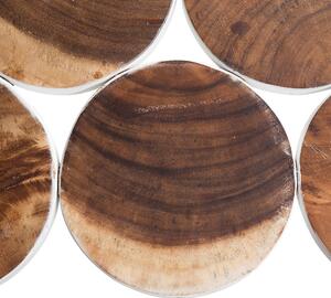 Stolik kawowy jasne drewno boho metalowe nogi blat z plastrów 79 cm Tijuana Beliani