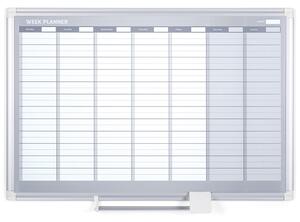 Bi-Office Planer, Tablica suchościeralno-magnetyczna do planowania tygodniowego LUX, dni, 900 x 600 mm