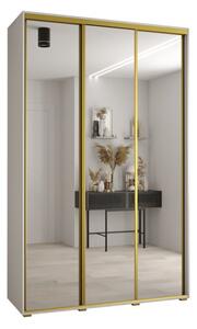 Szafa przesuwna wysoka Davos 2 170, gł. 60 cm biały + biały + złoty