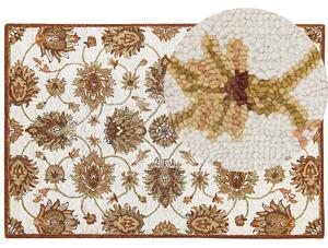 Tradycyjny dywan wełniany wzór orientalny 140 x 200 cm beżowo-brązowy Ezine Beliani