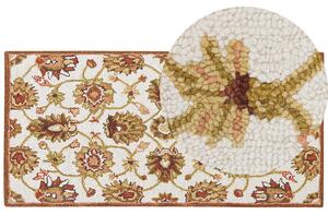 Tradycyjny dywan wełniany wzór orientalny 80 x 150 cm beżowo-brązowy Ezine Beliani