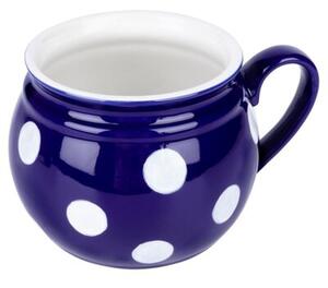 Kubek ceramiczny niebieski w grochy 850 ml