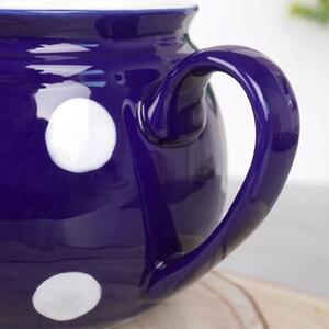 Kubek ceramiczny niebieski w grochy 850 ml