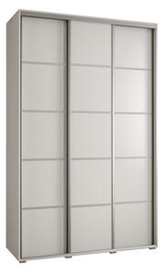 Szafa przesuwna wysoka Davos 4 150, gł. 45 cm biały + biały + srebrny