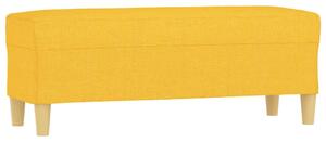Ławka, jasnożółty, 100x35x41 cm, tapicerowana tkaniną