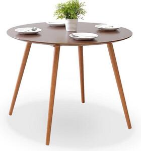 Drewniany stół z okrągłym blatem do jadalni lub salonu tilia orzech