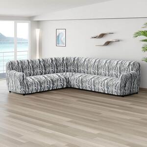Bi-elastyczne pokrowce OCEANO NOWE szaroniebieskie kanapa narożnikowa (sz. 350 - 530 cm)