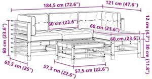 Modularny zestaw mebli ogrodowych z litego drewna sosnowego w woskowym brązie