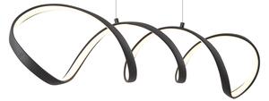 Designerska lampa wisząca czarna 100 cm z LED z 3-stopniową regulacją ściemniania - Wokkel