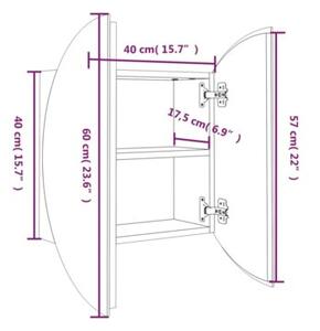 Szafka łazienkowa z lustrem i LED, szary, 40x40x17,5 cm
