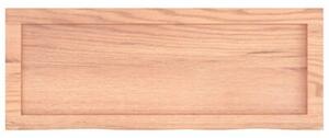 Półka, brązowa, 80x30x(2-4) cm, lakierowane lite drewno dębowe