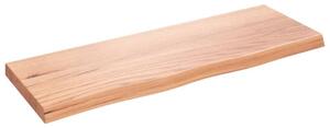 Półka, brązowa, 80x30x(2-4) cm, lakierowane lite drewno dębowe