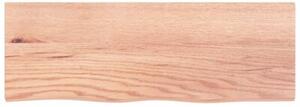 Półka, brązowa, 80x30x(2-4) cm, lakierowane lite drewno dębowe