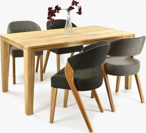 Luksusowe krzesła do jadalni z drewna dębowego Almondo oraz stół z drewna dębowego York dla 4-8 osób