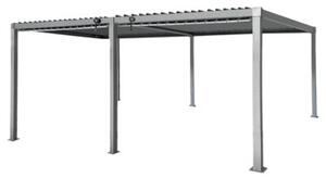 Pergola multiklimatyczna 3x6 m z zasłonami i regulowanym stalowym dachem, 18 m²